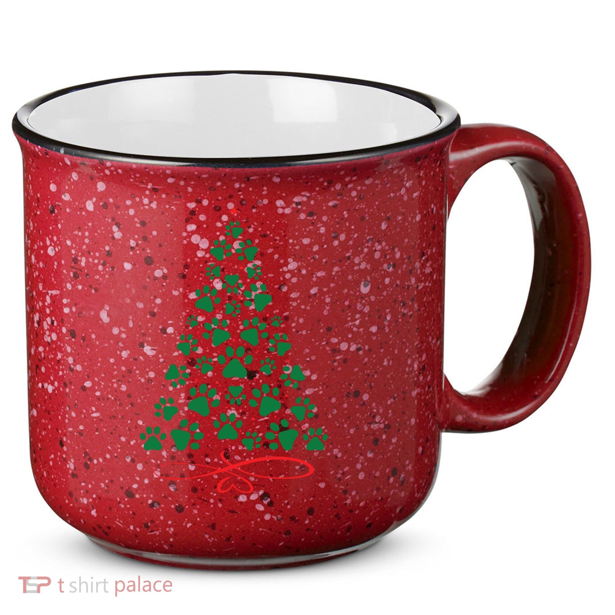 Christmas Paw Tree Christmas Dog Paw Christmas Tree 15oz Campfire Ceramic Mug