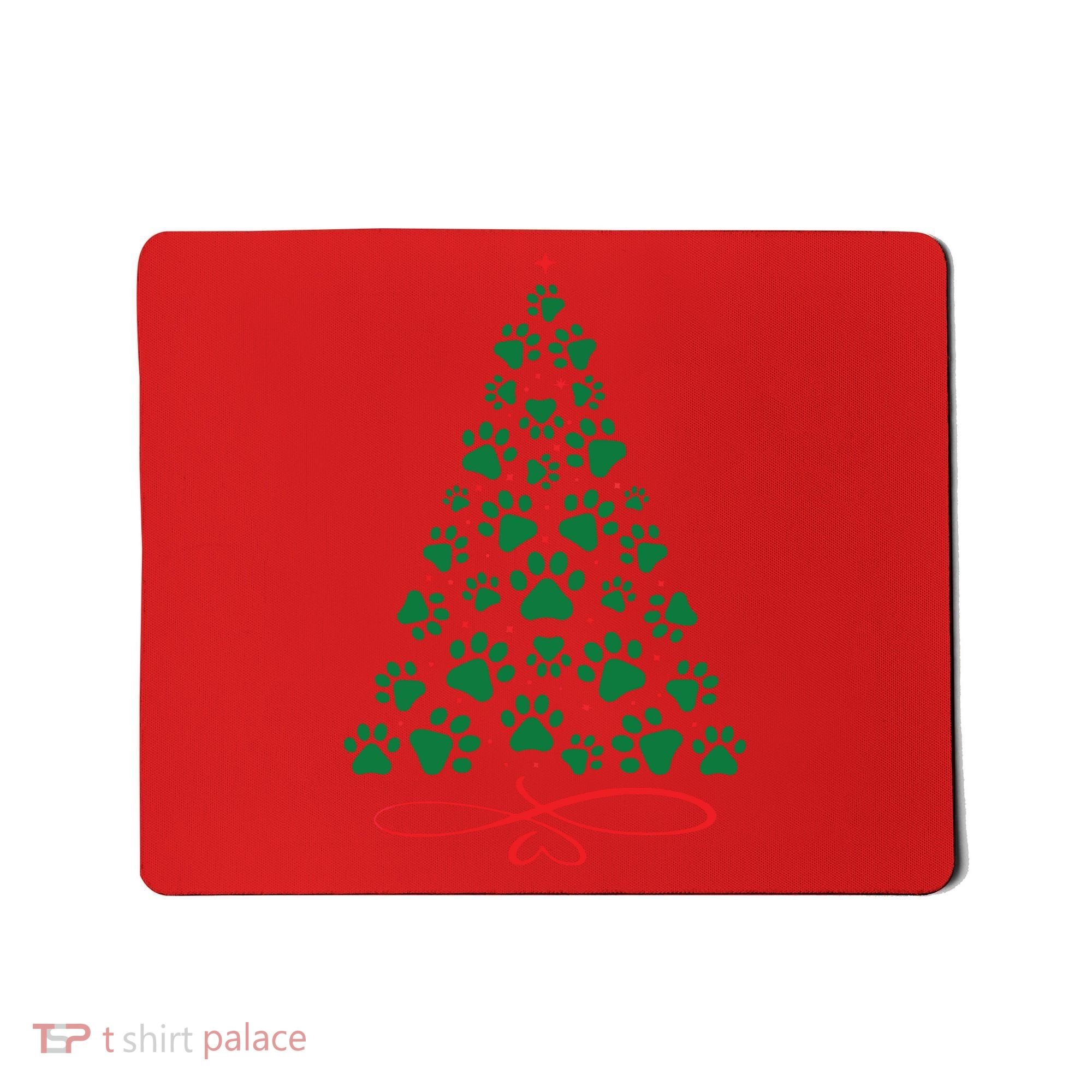 Christmas Paw Tree Christmas Dog Paw Christmas Tree Mousepad