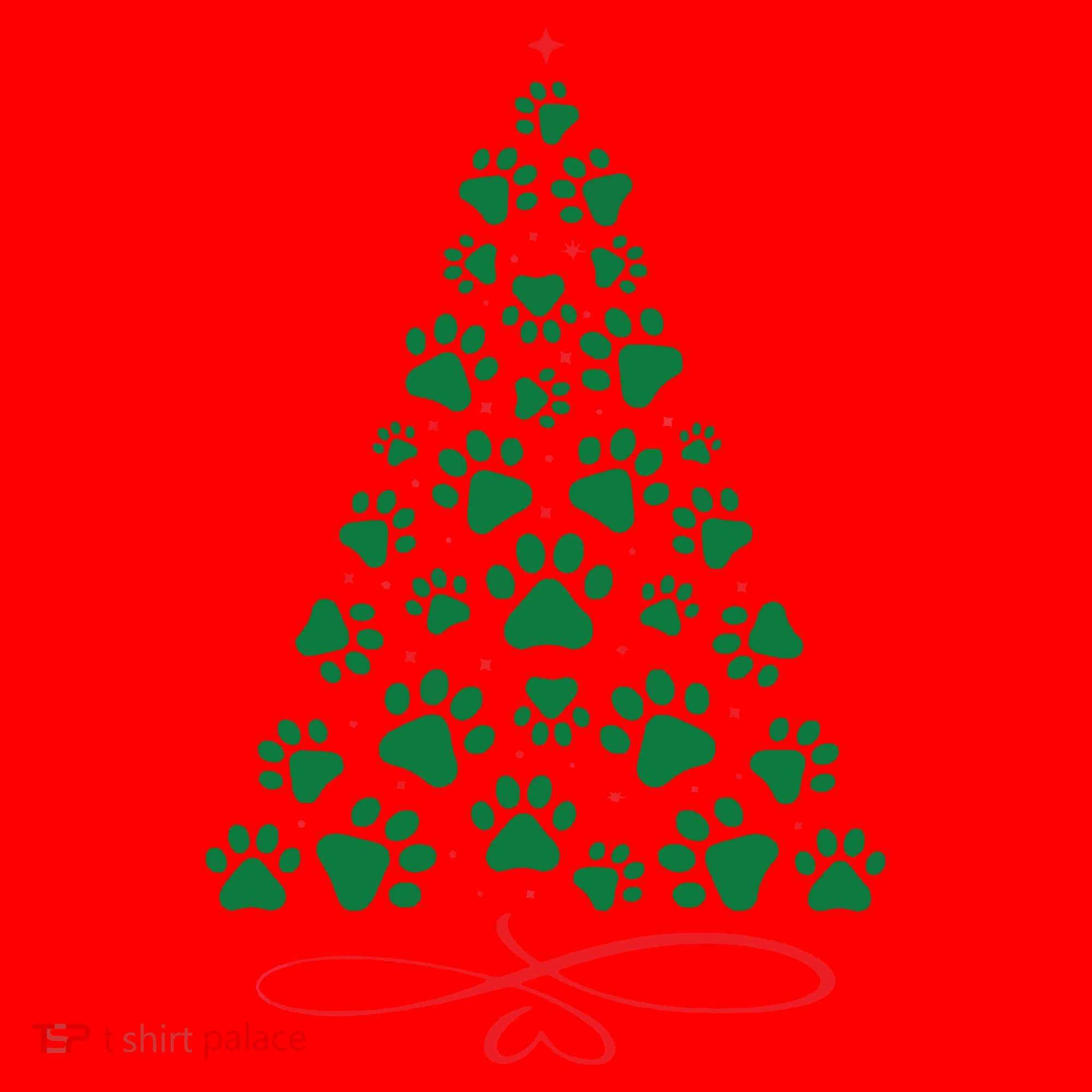 Christmas Paw Tree Christmas Dog Paw Christmas Tree Mousepad