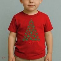 Christmas Paw Tree Christmas Dog Paw Christmas Tree Toddler T-Shirt thumb 2