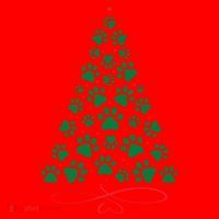 Christmas Paw Tree Christmas Dog Paw Christmas Tree Kids Long Sleeve Shirt thumb 2