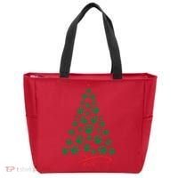 Christmas Paw Tree Christmas Dog Paw Christmas Tree Tote Bag thumb 0