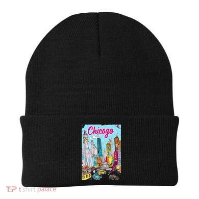 Chicago Preppy Travel Design Beanie