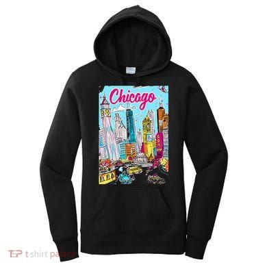 Chicago Preppy Travel Design Women's Hoodie