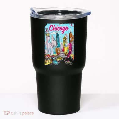 Chicago Preppy Travel Design Tumbler