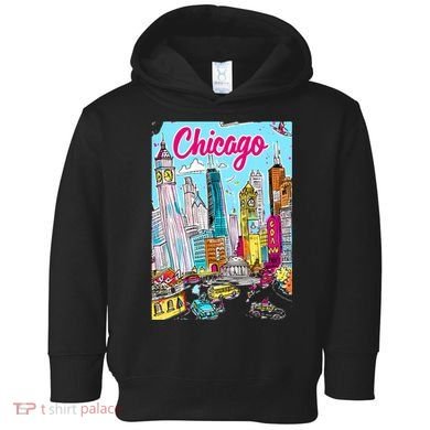 Chicago Preppy Travel Design Toddler Hoodie