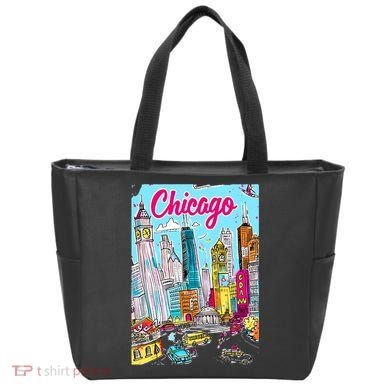 Chicago Preppy Travel Design Tote Bag