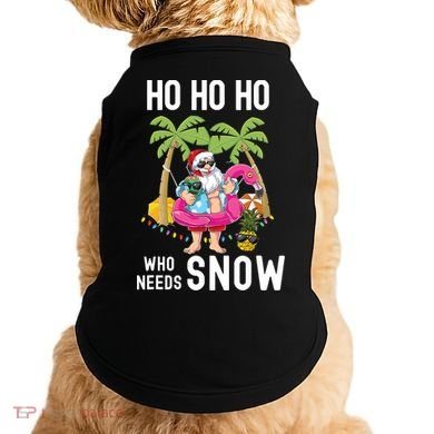 Christmas Palm Tree Santa Surfing Summer Beach Vacation Doggie Tank
