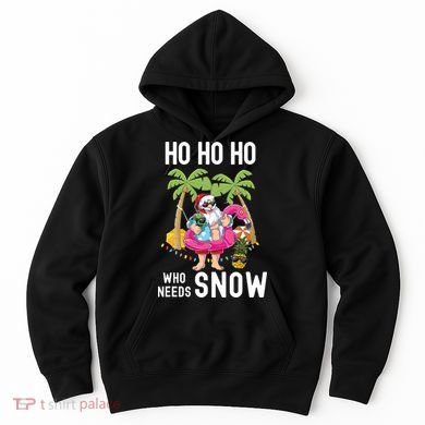 Christmas Palm Tree Santa Surfing Summer Beach Vacation Hoodie
