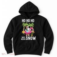 Christmas Palm Tree Santa Surfing Summer Beach Vacation Hoodie thumb 0