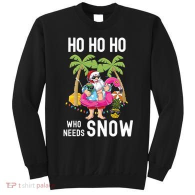 Christmas Palm Tree Santa Surfing Summer Beach Vacation Sweatshirt