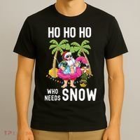 Christmas Palm Tree Santa Surfing Summer Beach Vacation T-Shirt thumb 3