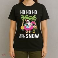 Christmas Palm Tree Santa Surfing Summer Beach Vacation T-Shirt thumb 4