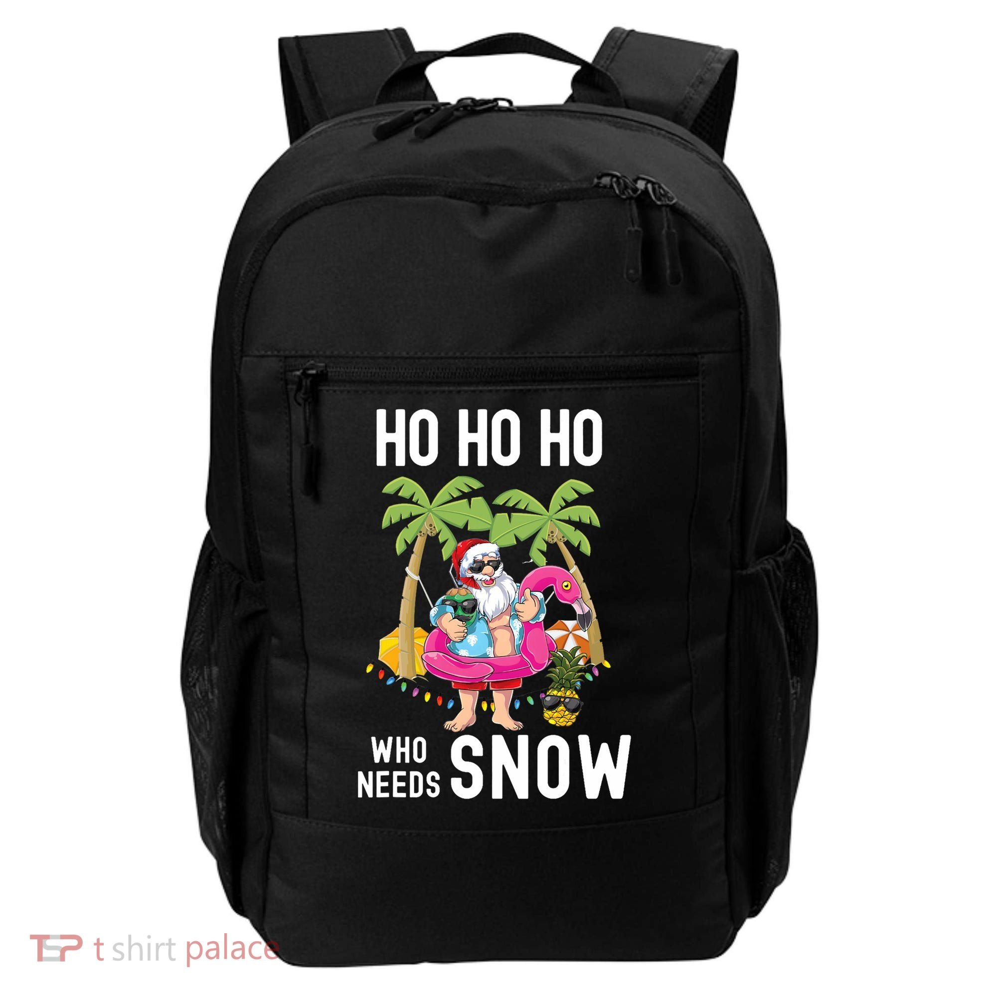 Christmas Palm Tree Santa Surfing Summer Beach Vacation Backpack