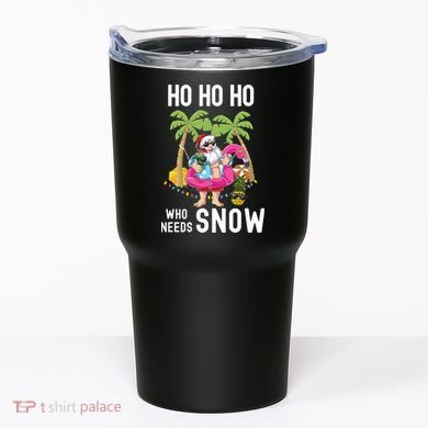 Christmas Palm Tree Santa Surfing Summer Beach Vacation Tumbler