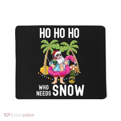 Christmas Palm Tree Santa Surfing Summer Beach Vacation Mousepad