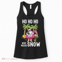 Christmas Palm Tree Santa Surfing Summer Beach Vacation Women's Tank Top thumb 0