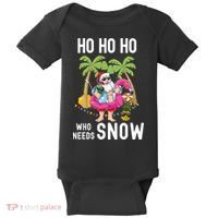 Christmas Palm Tree Santa Surfing Summer Beach Vacation Baby Bodysuit thumb 0