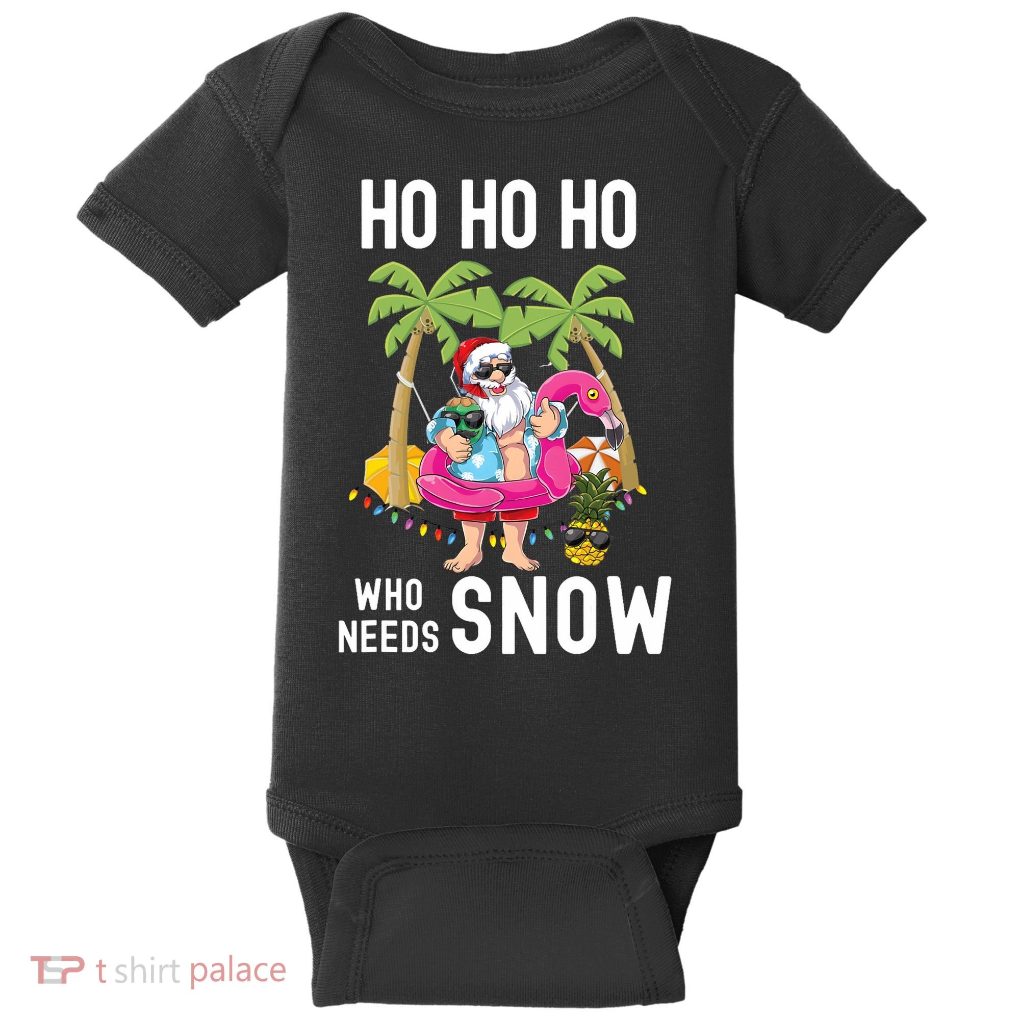 Christmas Palm Tree Santa Surfing Summer Beach Vacation Baby Bodysuit