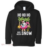 Christmas Palm Tree Santa Surfing Summer Beach Vacation Toddler Hoodie thumb 0