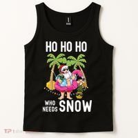 Christmas Palm Tree Santa Surfing Summer Beach Vacation Tank Top thumb 2
