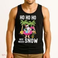 Christmas Palm Tree Santa Surfing Summer Beach Vacation Tank Top thumb 3