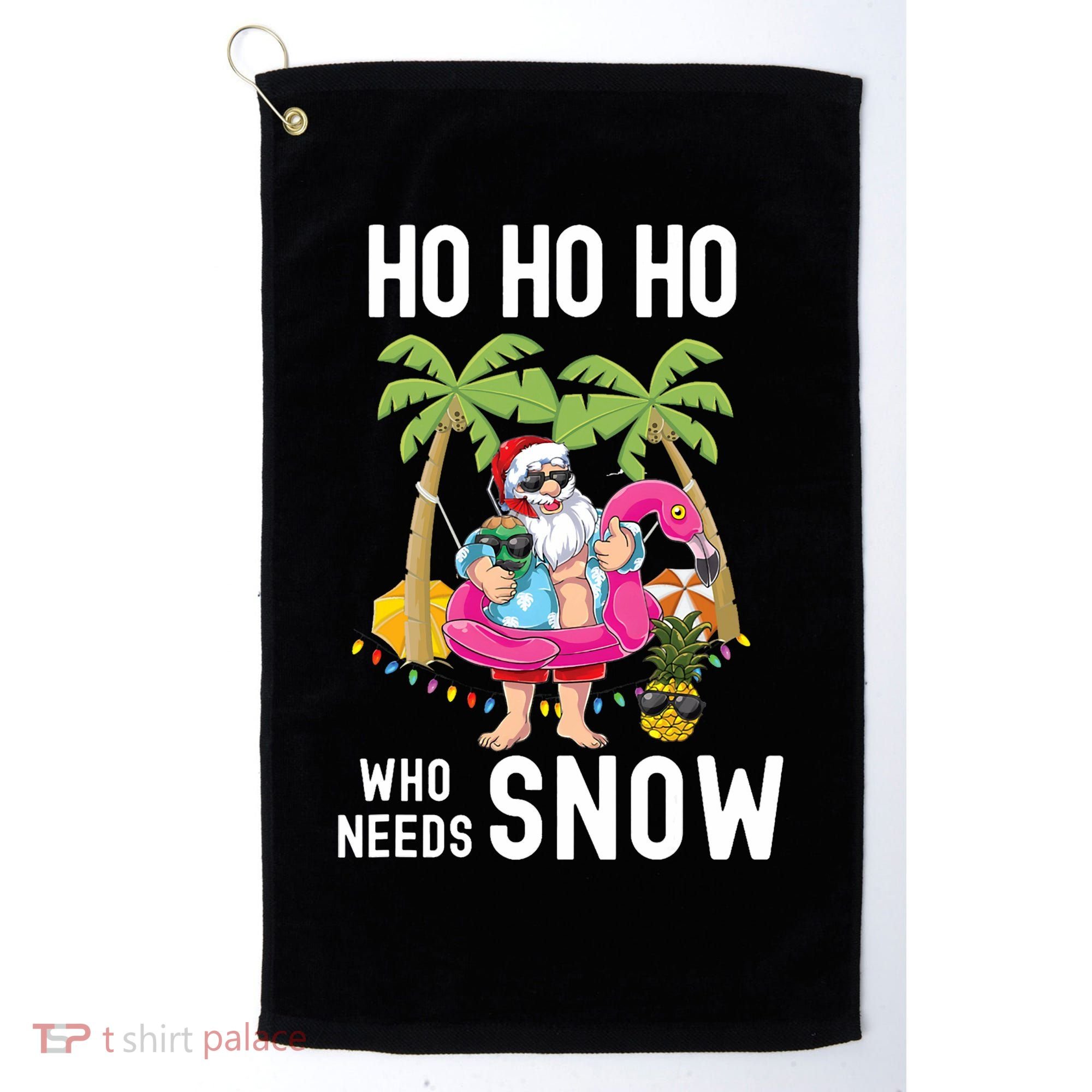 Christmas Palm Tree Santa Surfing Summer Beach Vacation Golf Towel