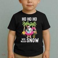Christmas Palm Tree Santa Surfing Summer Beach Vacation Toddler T-Shirt thumb 2