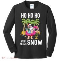 Christmas Palm Tree Santa Surfing Summer Beach Vacation Kids Long Sleeve Shirt thumb 0