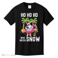 Christmas Palm Tree Santa Surfing Summer Beach Vacation Kids T-Shirt thumb 0
