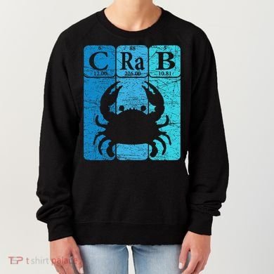 Crab Periodic Table Elements Seafood Crabbing Retro Crabber Women's Sweatshirt