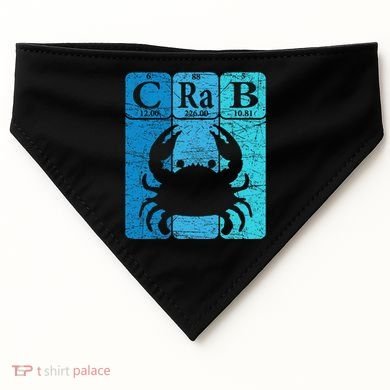 Crab Periodic Table Elements Seafood Crabbing Retro Crabber USA-Made Doggie Bandana