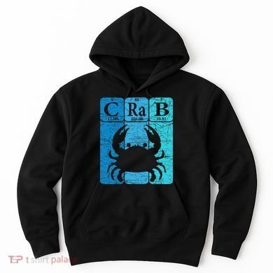 Crab Periodic Table Elements Seafood Crabbing Retro Crabber Hoodie