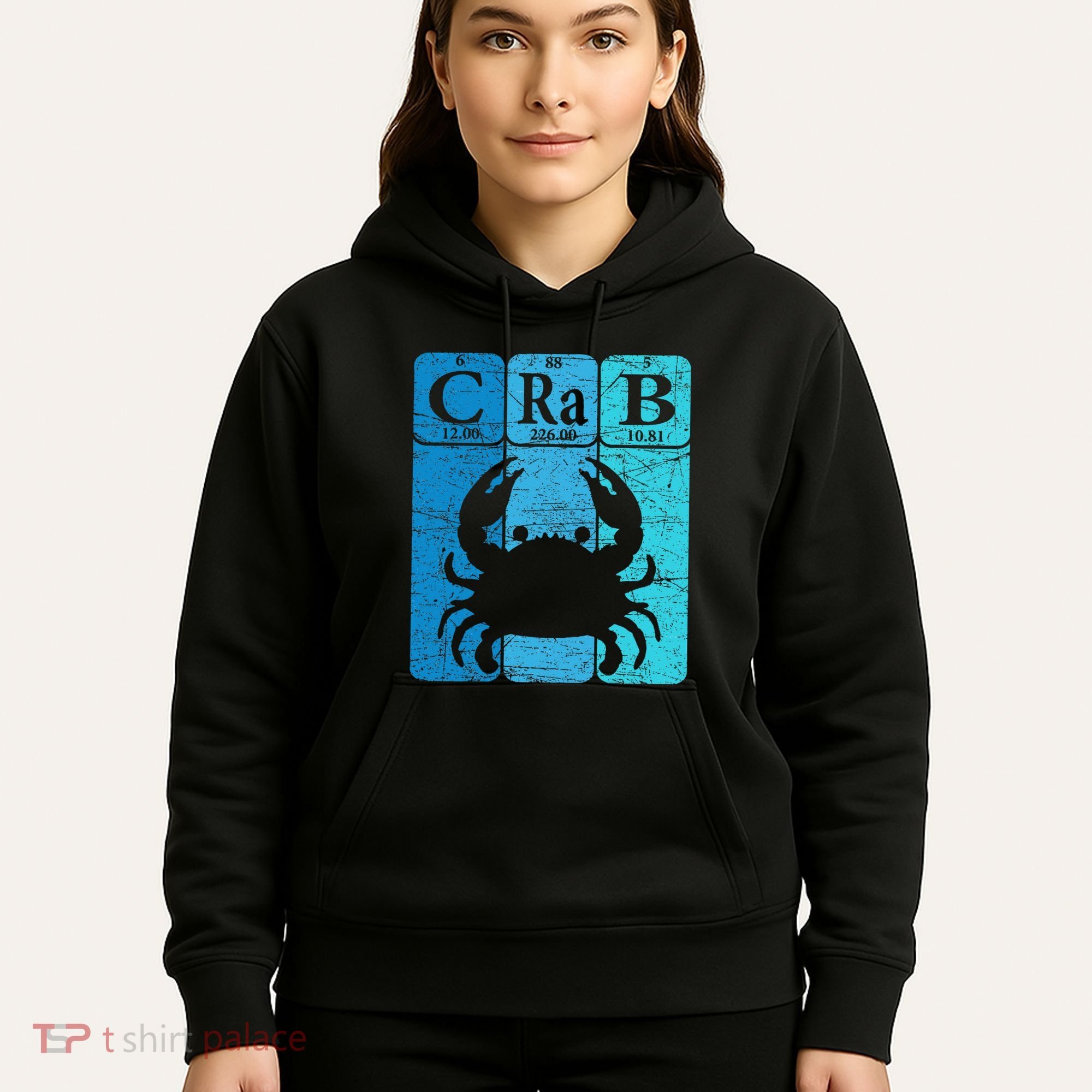 Crab Periodic Table Elements Seafood Crabbing Retro Crabber Hoodie