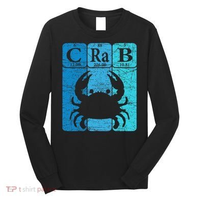 Crab Periodic Table Elements Seafood Crabbing Retro Crabber Long Sleeve Shirt