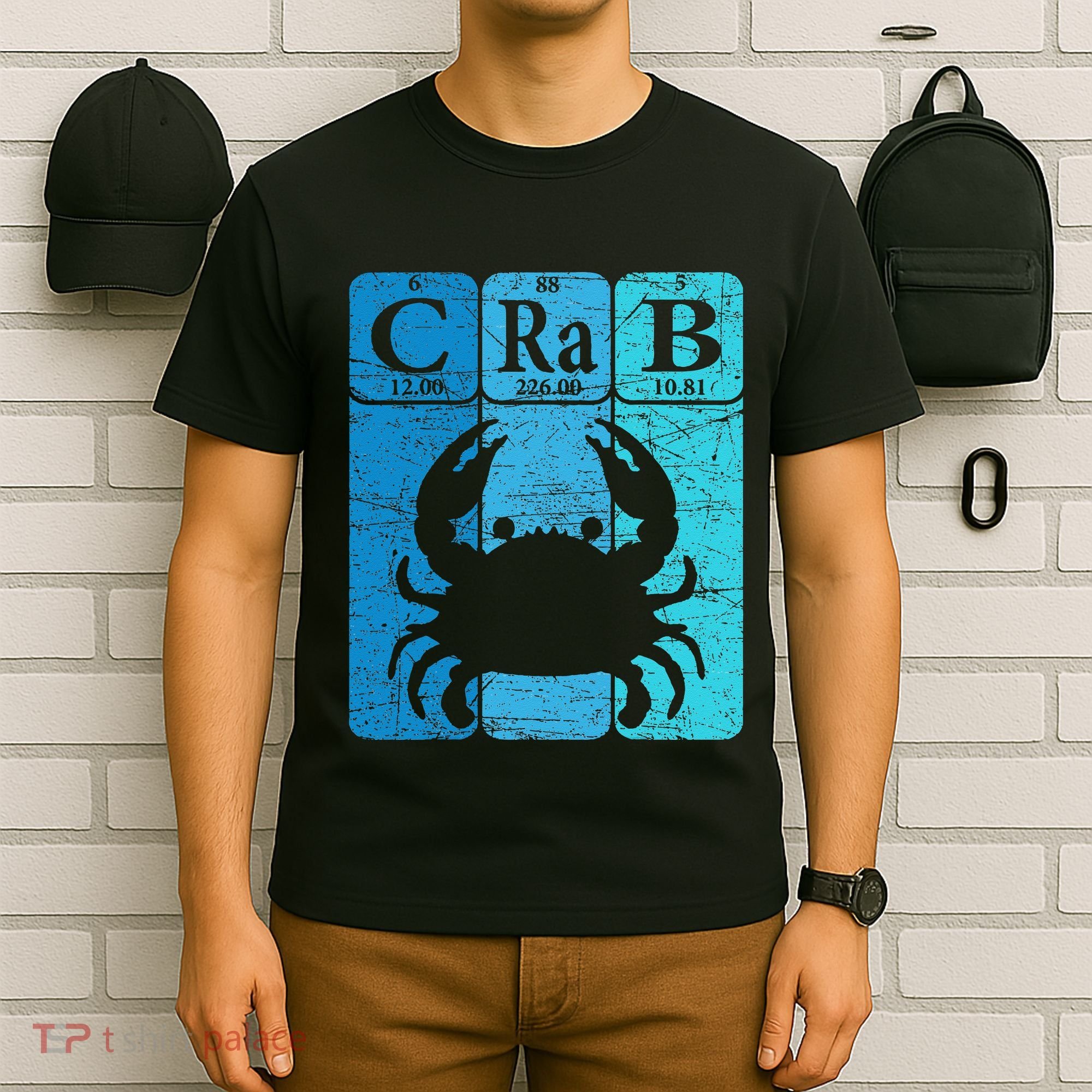 Crab Periodic Table Elements Seafood Crabbing Retro Crabber T-Shirt