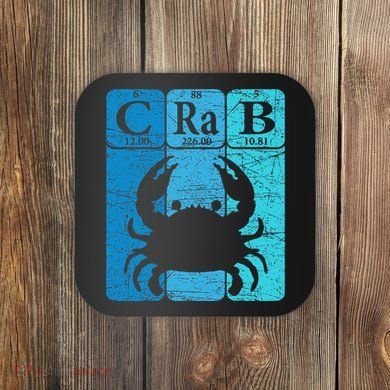 Crab Periodic Table Elements Seafood Crabbing Retro Crabber Coaster