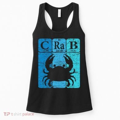 Crab Periodic Table Elements Seafood Crabbing Retro Crabber Women's Tank Top