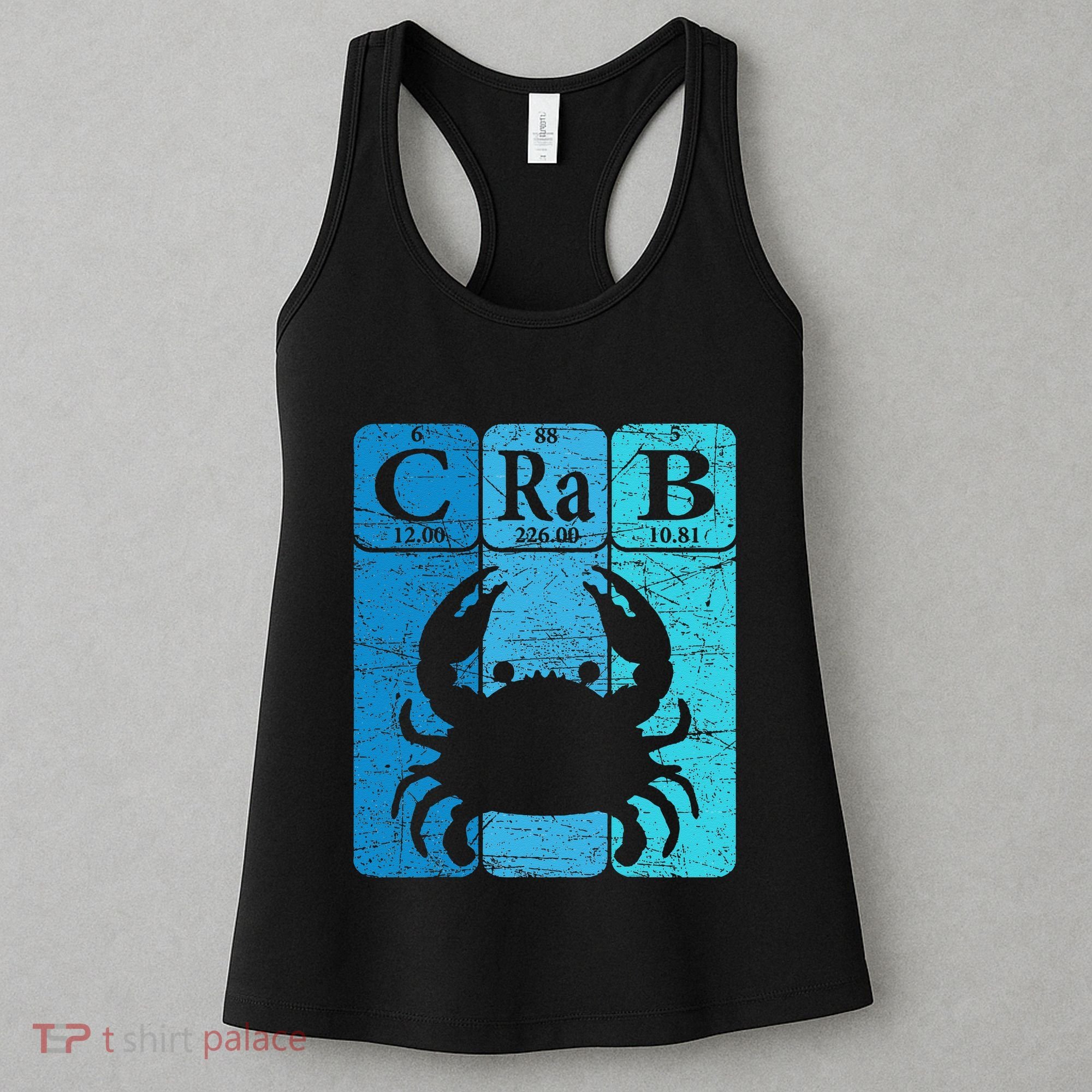Crab Periodic Table Elements Seafood Crabbing Retro Crabber Women's Tank Top