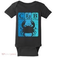 Crab Periodic Table Elements Seafood Crabbing Retro Crabber Baby Bodysuit thumb 0