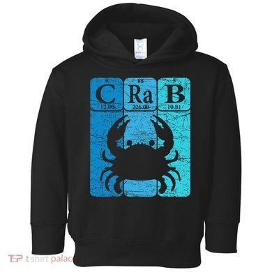 Crab Periodic Table Elements Seafood Crabbing Retro Crabber Toddler Hoodie
