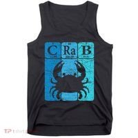 Crab Periodic Table Elements Seafood Crabbing Retro Crabber Tank Top thumb 0