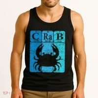 Crab Periodic Table Elements Seafood Crabbing Retro Crabber Tank Top thumb 3