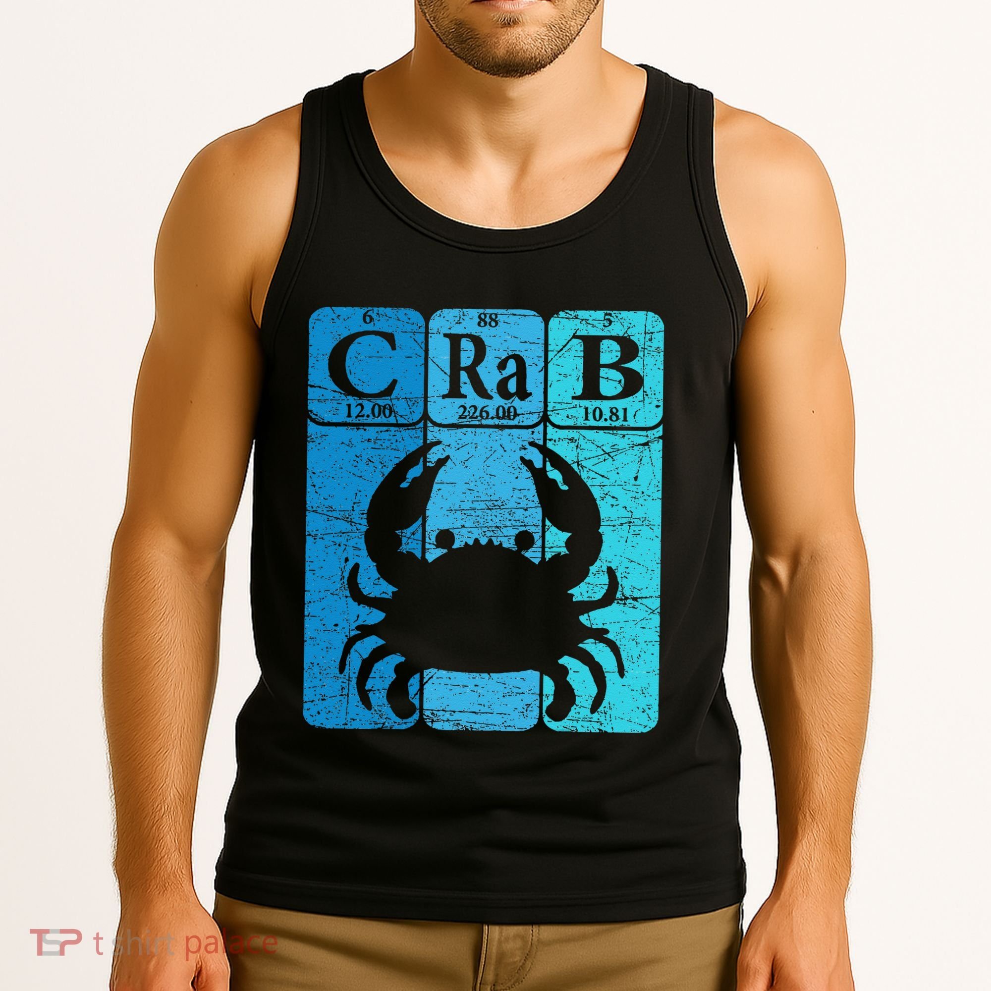 Crab Periodic Table Elements Seafood Crabbing Retro Crabber Tank Top