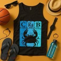 Crab Periodic Table Elements Seafood Crabbing Retro Crabber Tank Top thumb 4