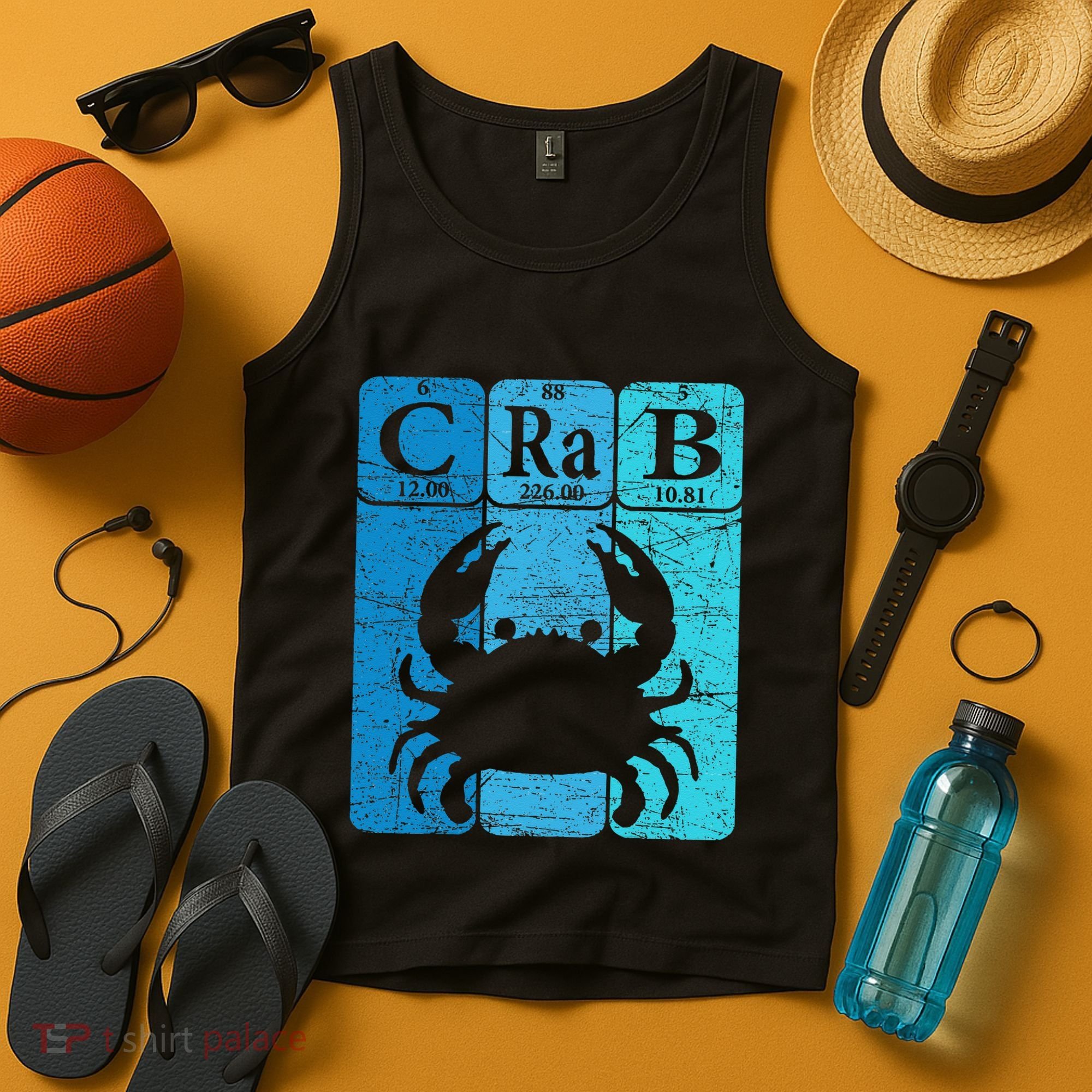 Crab Periodic Table Elements Seafood Crabbing Retro Crabber Tank Top