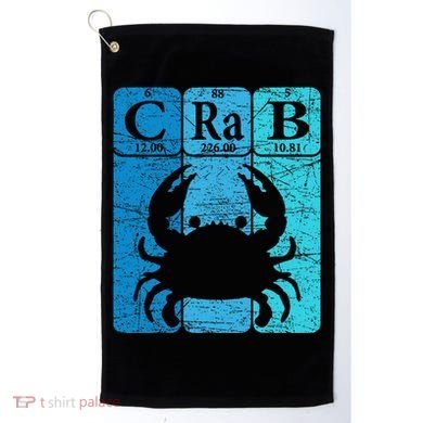Crab Periodic Table Elements Seafood Crabbing Retro Crabber Golf Towel