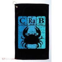 Crab Periodic Table Elements Seafood Crabbing Retro Crabber Golf Towel thumb 0