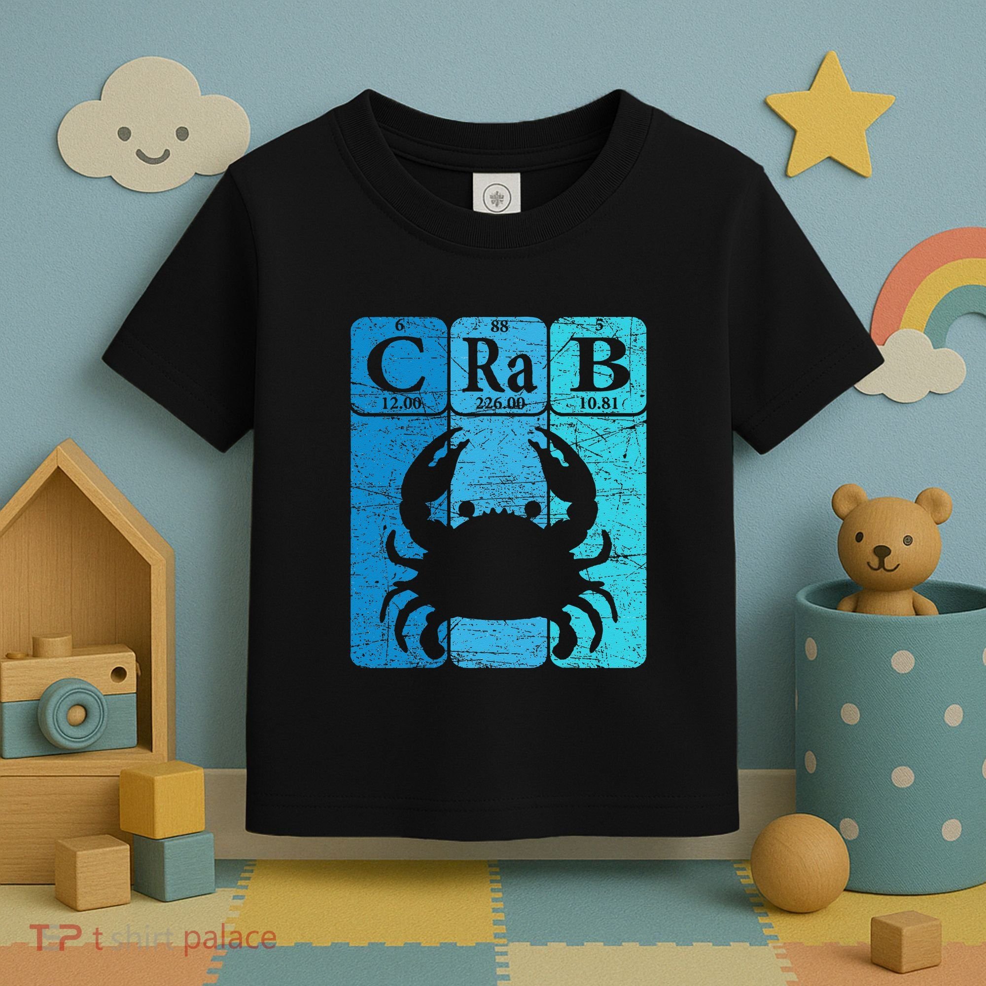 Crab Periodic Table Elements Seafood Crabbing Retro Crabber Toddler T-Shirt