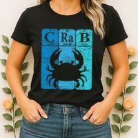 Crab Periodic Table Elements Seafood Crabbing Retro Crabber Women's T-Shirt thumb 2